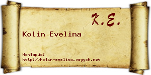 Kolin Evelina névjegykártya